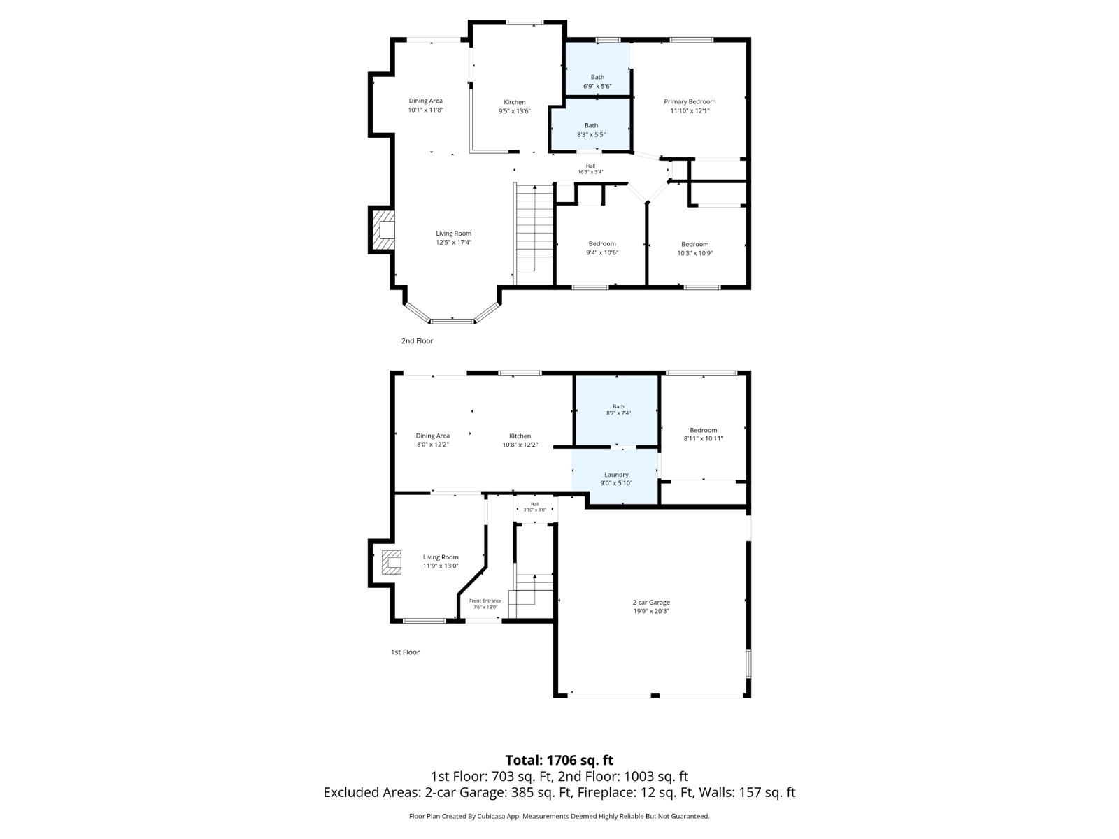 2D floor plan with room dimensions